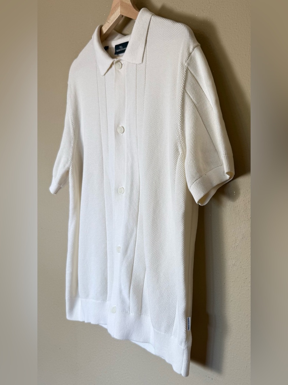 Rodd & Gunn Cream Cobb River Short Sleeve Knit Button-Up Shirt Size XL - Picture 3 of 9